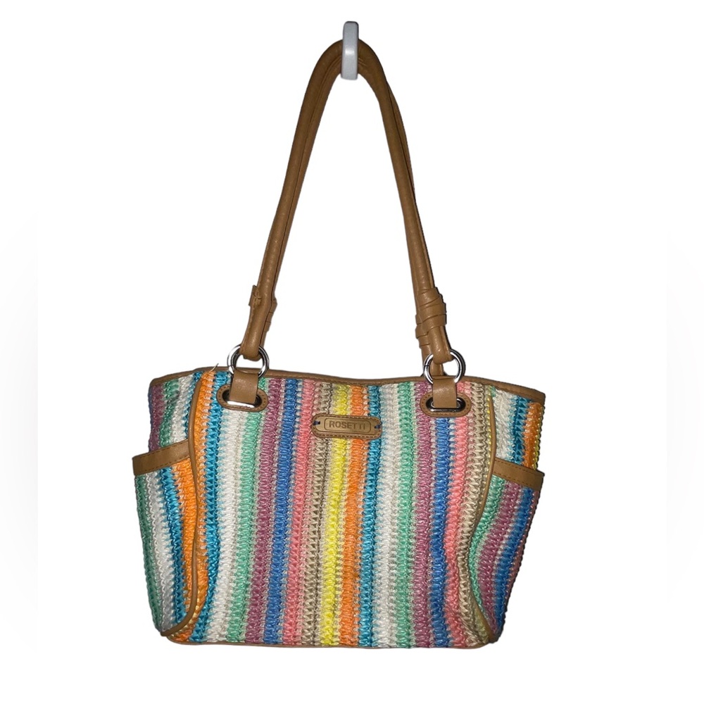 Rossetti Rainbow Colored Crocheted Pattern Handbag